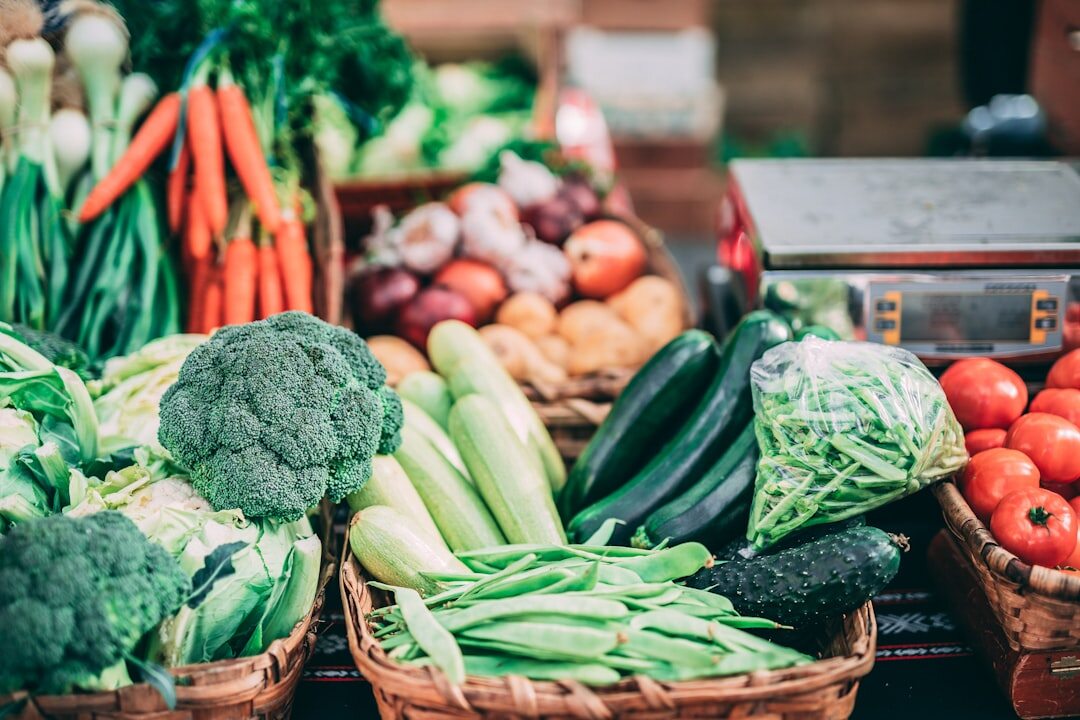 fresh vegetables on table