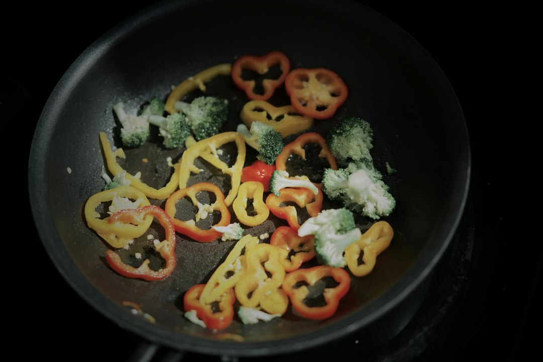 stir frying in pan