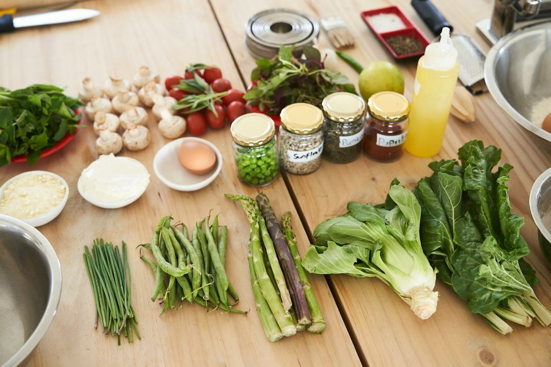 fresh vegetables on table